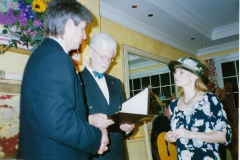 Geoffrey Officiating Mike and Laura Mullins' wedding 5-2-98